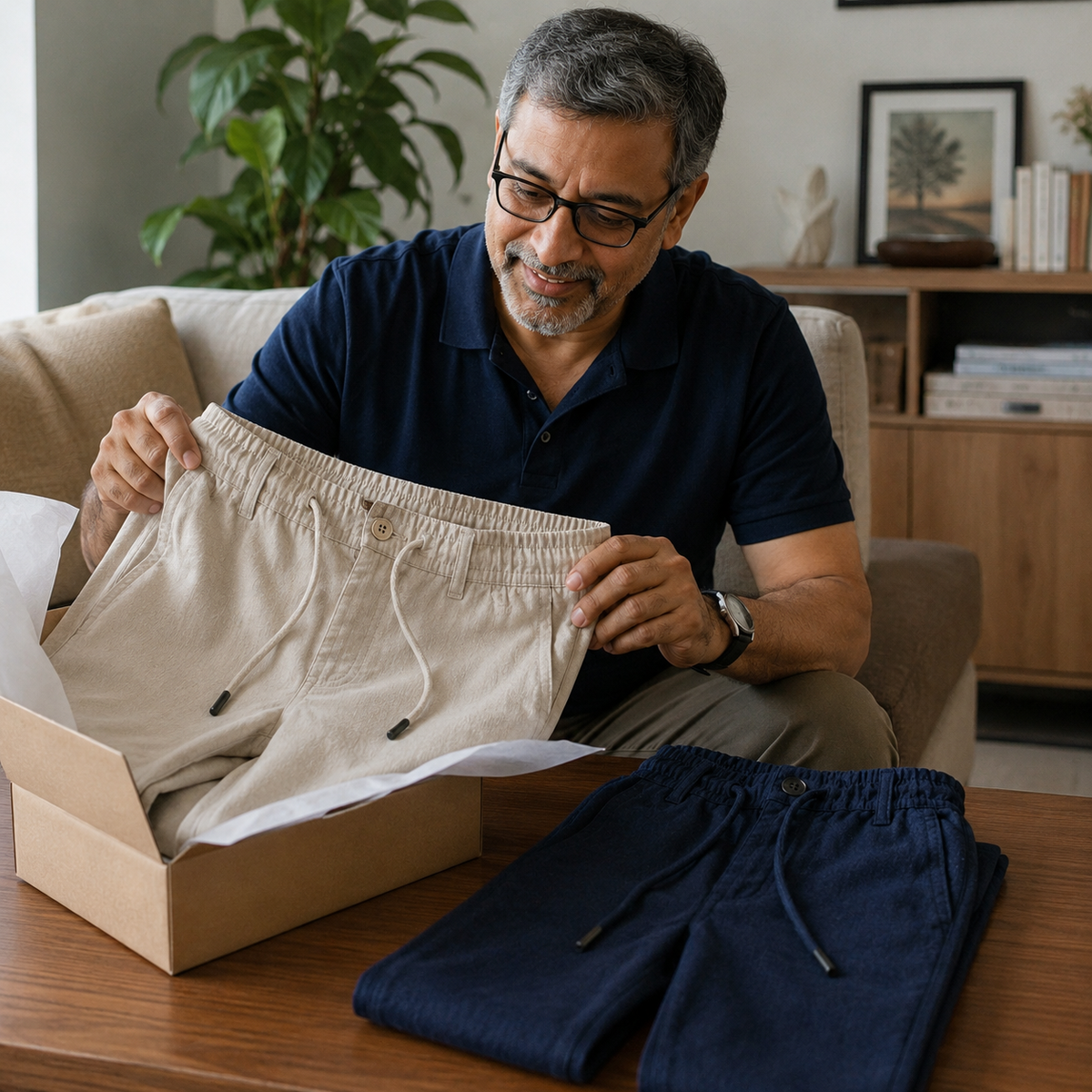 Spring Summer Everyday Linen Pants for Men (Set of 2)